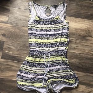Floral striped romper